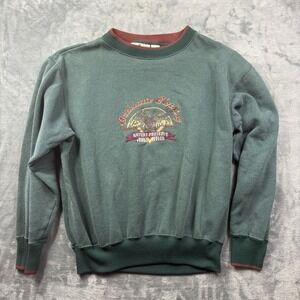 Vintage 90s Y2K Northwest Territory Embroidered Deer Crewneck Sweater Size Med